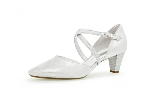 Gabor Damen Riemchen Pumps Ice, Absatzschuhe mit elegantem Design - Elegante Riemchen Pumps aus hochwertigem Rauleder und Textil, ideal für besondere Anlässe. Mit 5 cm Trichterabsatz und feinen Halteriemen bieten sie einen komfortablen Sitz und stilvollen Auftritt.