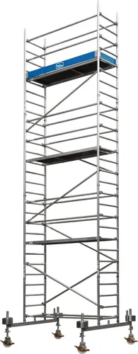 ILLER-LEITER Fahrgerüst 8,55m - Aluminium, rollbar - Robustes Fahrgerüst mit einer maximalen Arbeitshöhe von 8,25 m. Ideal für Handwerker, mit stabiler Konstruktion und praktischen Rollfunktionen für flexible Einsätze.