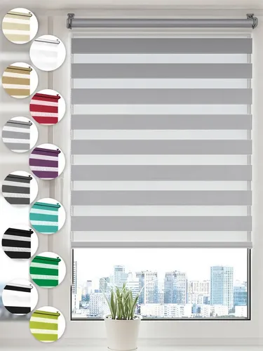 SONELLO Doppelrollo Klemmfix 30cm x 100cm Grau – Flexibler Sichtschutz ohne Bohren - Praktisches Doppelrollo für Fenster ohne Bohren – Mit der Klemmfix-Montage ist es einfach anzubringen und bietet stufenlose Lichtregulierung. Ideal für jeden Wohnraum und pflegeleicht.
