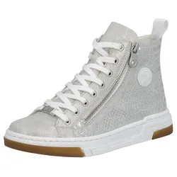 Rieker N3945 Fog-Silver/Frost-SIL Gr. 36 Damen-Sneaker - Damen-Sneaker mit robuster und griffiger Sohle für optimalen Halt und Traktion auf verschiedenen Untergründen.