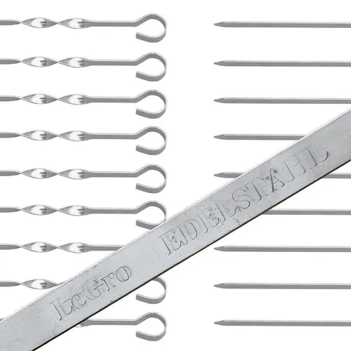 Olymp Handels Gmbh Schaschlikspieße 50er Pack - 60cm Edelstahl Grillspieße - Grillspieße aus rostfreiem Edelstahl, ideal für saftige Schaschlik-Gerichte und Grillpartys, langlebig und hitzebeständig.