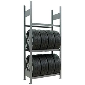 Schulte Reifenregal 13820 - 12 Reifen, 3 Ebenen, 90 x 200 cm - Werkstatteinrichtung mit 3 höhenverstellbaren Ebenen, ideal für reifenschonende Lagerung und einfache Montage. Tragkraft von 150 kg pro Ebene, perfekt für Werkstätten und Garagen.