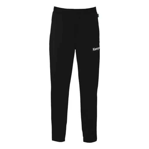 Kempa Damen Motion Jogginghose, Schwarz, S EU - Trainingshose für Damen mit seitlichen Reißverschlusstaschen, Slimfit und elastischem Bund. Hergestellt aus 60% recyceltem Polyester – ideal für umweltbewusste Sportlerinnen.