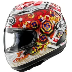 Arai RX-7V Evo Nakagami GP3 Helm - Weiß-Rot-Orange, Größe S für Männer - Motorradhelm mit PB-SNC2 Außenschale und optimalem Free Flow System für hervorragende Belüftung und Sicherheit.