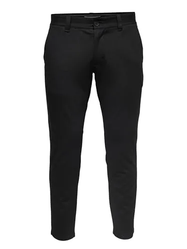 ONLY & SONS Chinohose MARK PANT, Black - Modische Wanderhose in Schwarz, schmal geschnitten mit praktischen Eingrifftaschen, ideal für Freizeit und Outdoor-Aktivitäten.