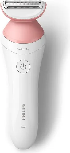 PHILIPS Lady Shaver Series 6000 - Kabelloser Rasierer mit 6 Zubehörteilen, sanfte und hautschonende Rasur für empfindliche Körperpartien