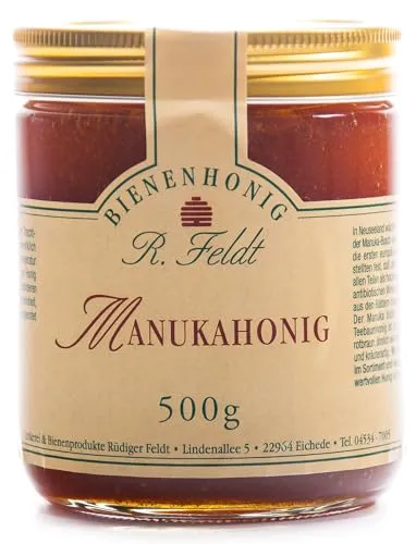 Manuka-Honig (Teebaum) 500g - Dunkel und Kräuterartig - Brotaufstriche - Hochwertiger, flüssiger Manuka-Honig aus Neuseeland mit kräftigem Aroma, ideal für gesunde Ernährung und Wellness.