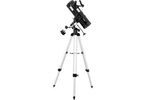 Omegon Teleskop N 114/500 EQ-1 - Einsteiger-Teleskop mit 114mm Spiegeldurchmesser, leicht und transportabel, ideal für die Beobachtung von Saturnringen und Jupiter-Monden.