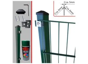 Fa-Bausysteme Doppelstabzaun Moosgrün 8-6-8 mit 1230 mm – Sicherheit für Ihr Grundstück - Gartenzäune: Robuster Doppelmattenzaun in Moosgrün, ideal für Industrie und Privat mit hoher Sicherheit und Langlebigkeit.