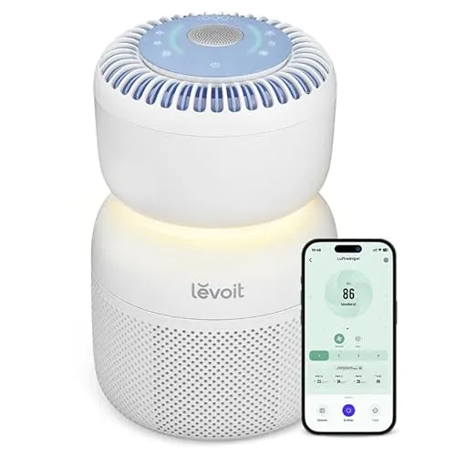 Levoit HEPA Luftreiniger mit App Steuerung und Sensoren - Luftreiniger mit 5 Sensoren für präzise Luftüberwachung und Echtzeit-Qualitätsanzeige. Ideal für saubere Luft in Ihrem Zuhause und optimalen Schlaf.