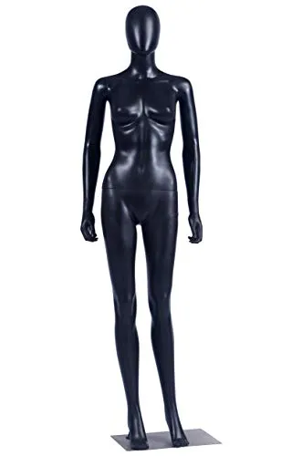 EurotonDisplay FC-7Black - Abstrakte Schaufensterpuppe in Schwarz Matt - Schaufensterpuppe in schwarz matt, 175 cm groß, ideal für kreative Präsentationen. Stabil und robust mit Metallplatte für sicheren Stand. Perfekt für Mode-Displays und Schaufensterdekoration.