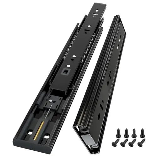 AOLISHENG Schubladenschienen 450 mm, Vollauszug mit Soft-Close und Selbsteinzug für Küchenschubladen, 45 kg Tragfähigkeit, 1 Paar (2 Stück)