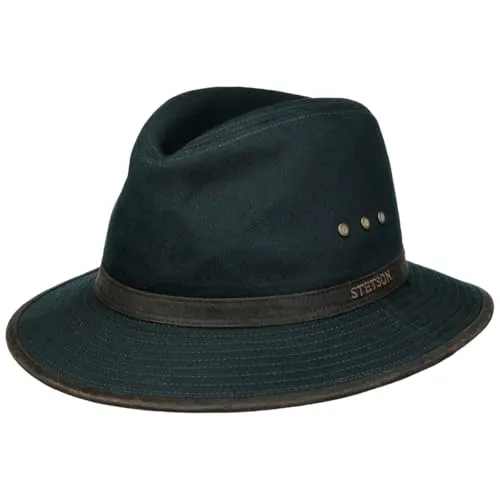 Stetson AVA Cotton Outdoorhut - Dunkelblauer Traveller-Hut mit UV-Schutz - Cowboyhut für Herren aus 100% Baumwolle mit 40-fachem UV-Schutz, ideal für Wanderungen und Reisen - stilvoll und angenehm zu tragen dank Luftösen und Futterband.