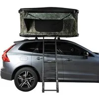 Hartschalen Autodachzelt für 2-3 Personen - Camouflage, Pop-Up in 3-15 Sek. - Zelt für 2-3 Personen, 3000mm wasserdicht, mit 5,5 cm Matratze und praktischem Stauraum, ideal für komfortables Camping auf Reisen.