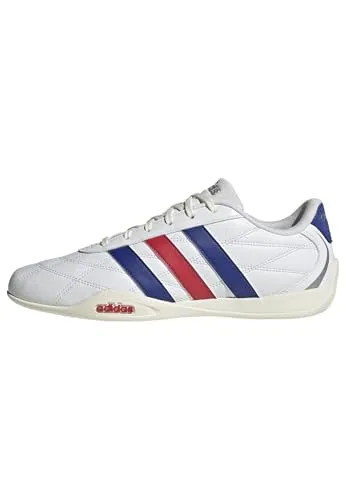 adidas Herren ADIPISTA Schuhe, FTWR White/semi Lucid Blue/Pure Ruby, 45 1/3 EU - Stylische Herren Sneakers mit regulärer Passform, aus robustem Synthetik und Leder, ideal für den Alltag. Die Gummiaußensohle sorgt für optimalen Halt.