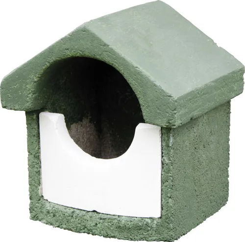 Nistkasten Halbhöhlenbrüter Siena Garden 17,5 x 19 x 24 cm - Vogelhaus für Halbhöhlenbrüter, aus robustem Holz und Zement, ideal für die Förderung von Wildvögeln im Garten.