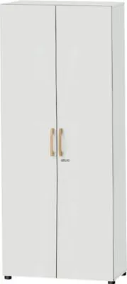 Schäfer Shop Select Schrank Start Off Wood, 6 OH, abschließbar, B 800 x T 420 x H 2240 mm, Holz, lichtgrau 113369
