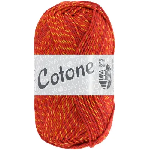 Wolle Kreativ! Lana Grossa - Cotone Mouliné - Fb. 519 rot gelb bordeaux 50 g