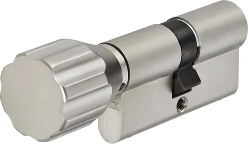 Abus A93KNP Knaufzylinder, Nickel Pearl mit 3 Schlüsseln und Handyhalter - Schließzylinder mit hoher Sicherheit, inklusive 3 Schlüssel und praktischer Handyhalterung für zusätzlichen Komfort.