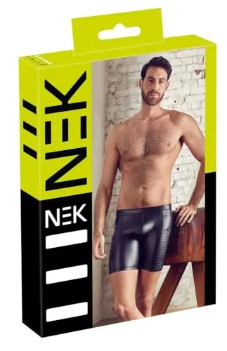 NEK Sexy schwarze Herren-Shorts mit Taschen, Größe L - Moderne und enganliegende Shorts in Schwarz, ideal für Freizeit und Sport. Mit praktischen Taschen für zusätzlichen Komfort.