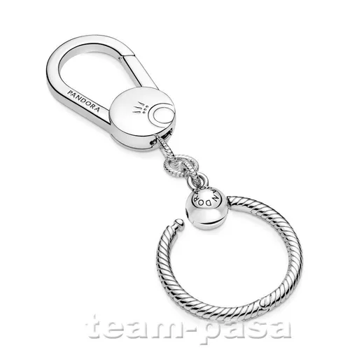 PANDORA Kleiner Taschenanhänger in Sterling-Silber - Moments Collection - Armbänder für Damen, personalisierbarer Taschenanhänger aus handverarbeitetem Sterling-Silber mit Platz für bis zu drei Charms, ideal zur individuellen Gestaltung Ihrer Tasche.
