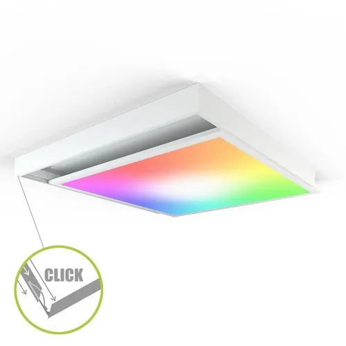 Aufbaurahmen Click für LED Panel 60x60cm - Lampenzubehör für LED Panels, ideal für eine einfache Deckenmontage und sorgt für eine elegante Integration in Wohn- und Büroräume.
