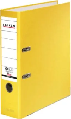FALKEN Recycolor Ordner, DIN A4, Rückenbreite 80 mm, gelb 182286