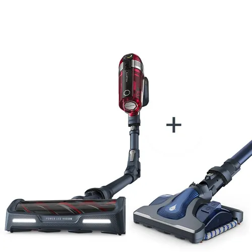 Rowenta X-Force Flex 11.50 Kabelloser Besenstaubsauger - Rot/Grau - Staubsauger mit DigitalForce-Motor für bis zu 130 W Saugleistung und 45 Minuten Akkulaufzeit. Flex-Technologie ermöglicht müheloses Reinigen unter Möbeln.