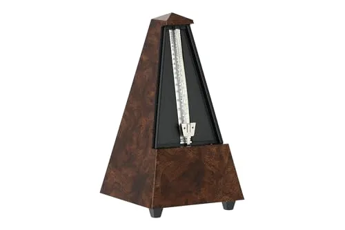 Wittner Metronom Taktell Pyramidenform - Mechanisch, Made in Germany - Robustes Kunststoffgehäuse für hohe Langlebigkeit. Batteriefrei und praktisch: Aufziehmechanismus schont Ressourcen. Ideal für Musiker, um präzises Timing zu erreichen.