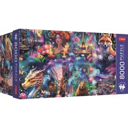 Trefl Puzzle Bunte Welt – 8000 Teile - Fantasievolles 8000 Teile Puzzle für kreative Köpfe. Ideal für Puzzle-Fans ab 14 Jahren, inklusive 8 Motiven und Poster. Perfekt für entspannte Stunden!