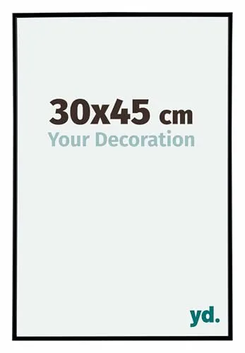 Your Decoration - Bilderrahmen 30x45 cm - Schwarz Matt - Bilderrahmen aus Kunststoff mit Acrylglas - Antireflex - 30x45 Rahmen - Evry