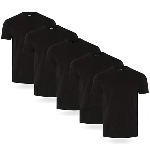 Fm London Herren-t-shirt (3/5er-pack) Herren T-Shirt , Schwarz (5er-pack), M