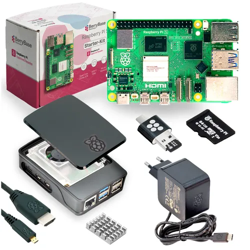 Raspberry Pi 5 Starterkit mit 64GB microSDHC und Zubehör - Komplettes Raspberry Pi 5 Starterkit mit 64GB microSDHC, Gehäuse, Netzteil und HDMI-Kabel. Ideal für Einsteiger und Fortgeschrittene, um sofort in kreative Projekte einzutauchen.