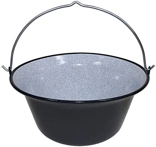 Ungarischer Gulaschkessel aus bruchsicherem Emaille – ideal für Camping und Outdoor - Der ungarische Gulaschkessel ist perfekt für Camping und Grillabende. Aus robustem, bruchsicherem Emaille, erhältlich in verschiedenen Größen. Ideal für die Zubereitung von Eintöpfen oder als dekorativer Lagertopf.