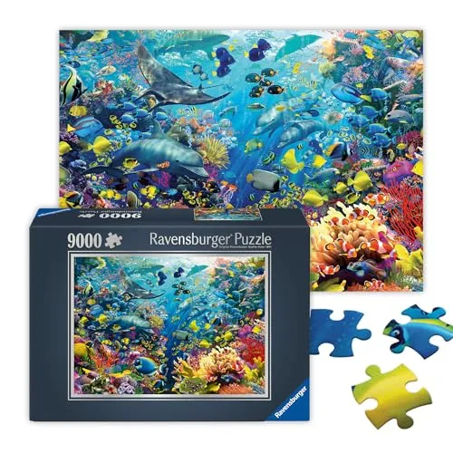RAVENSBURGER Puzzle Unterwasserparadies 9000 Teile - Klassisches Puzzle mit 9000 Teilen, ideal für erfahrene Puzzler. Erlebe die faszinierende Unterwasserwelt mit hochwertigen Teilen, die perfekt ineinander passen.