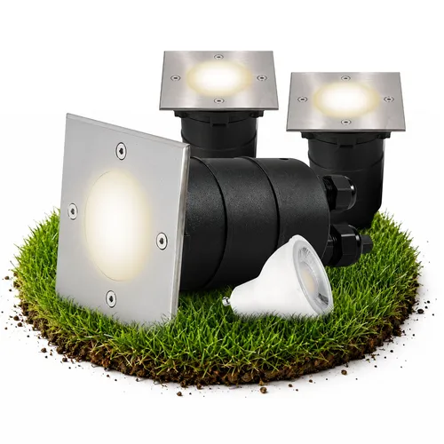 SSC-LUXon LED Gartenstrahler MADON - Befahrbare IP67 Bodenlampe mit 3W LED - Strahler für den Außenbereich, befahrbar und robust, mit neutralweißem Licht für eine besondere Atmosphäre im Garten und an Wegen.