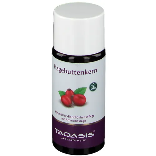 Hagebuttenkernöl Bio 50 ml von TAOASIS - Arzneimittel mit regenerierenden Eigenschaften, ideal zur Hautpflege und Unterstützung der Hautelastizität.