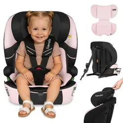 Lionelo LEVI FIX I-SIZE Kindersitz - Kinderautositz für 76-150 cm (bis 36 kg) mit 10-facher Kopfstützenverstellung, ISOFIX, Top Tether, und Dri-Seat Verkleinerungseinsatz für optimalen Komfort und Sicherheit.
