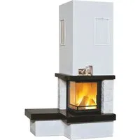 Kaminbausatz HARK »Nebraska Bank Links«, weiß (schwarz) - Kaminöfen mit 8 kW Nennwärmeleistung, energieeffizient (Energieeffizienzklasse A+) und ideal für gemütliche Wärme in großen Räumen bis 175 m³.