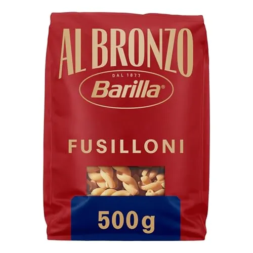 Barilla Pasta Al Bronzo Fusilloni 1x500g I aus Bronze-Formen, Saucenhaftung auf die italienische Art, 100 Prozent hochwertiger Hartweizen