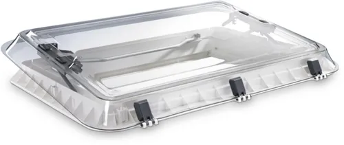 DOMETIC HEKI 2 de Luxe Dachfenster 960 x 655 mm - Caravan-Zubehör mit integrierter Beleuchtung und doppelt plissiertem Wabenrollo für optimalen Komfort und Frischluft im Wohnwagen.