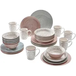 Ritzenhoff Breker Kombiservice Valencia 30-teilig - Hochwertiges Geschirrset aus Keramik mit filigranen Ornamenten, ideal für festliche Anlässe und den Alltag. Spülmaschinenfest und hitzebeständig, bringt es exotischen Chic auf Ihren Esstisch.