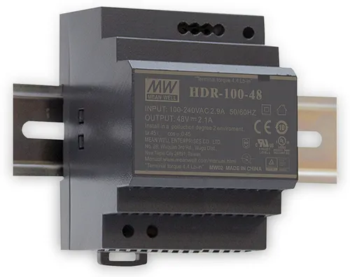 MW HDR-100-24 Schaltnetzteil - Schaltnetzteil für Hutschiene mit 91,92 W und 24 V, ideal für sichere und zuverlässige Stromversorgung. Ausgestattet mit Überlastschutz und LED-Anzeige für optimale Nutzung.