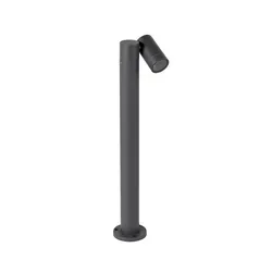 Prios Pollerleuchte Tulimar, dimmbar, Leuchtmittel nicht inklusive, Modern, Aluminium, Glas, dunkelgrau, 1 flammig, GU10, Wegeleuchte schwarz