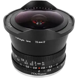 TTArtisan 2/7.5mm Black Fisheye für M4/3 - Objektiv für M4/3 Kameras mit 180° Sichtfeld, ideal für kreative Weitwinkelaufnahmen und beeindruckende Effekte.