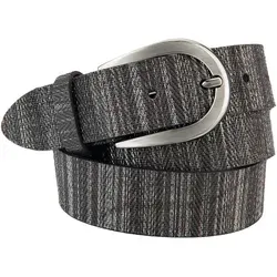 Eleganter Ledergürtel von Bernd Götz, Gr. 80, schwarz - Hochwertiger Gürtel aus Rindleder mit reflektierendem Streifendesign. Ideal für viele Kombinationen, made in Germany mit flexibler Längenanpassung.