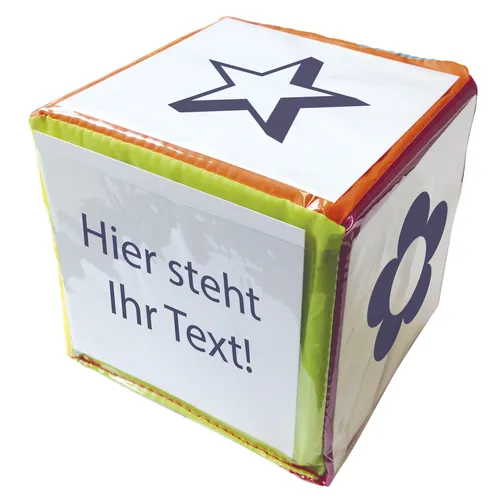 Blanko-Würfel mit Einstecktaschen - 20 cm - Demonstrationswürfel für kreative Spiele und Lernaktivitäten, ideal für den Einsatz in Schulen und bei Workshops.