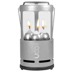 UCO Candlelier Campinglaterne - Silber, One Size - Campingzubehör mit einzigartiger 3-in-1-Funktion: Laterne, Kerzenhalter und Tischlicht für stimmungsvolle Abende im Freien.