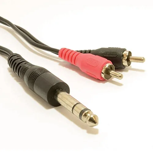kenable 6,35 mm Stereo Klinkenstecker Stecker Zum AUX Chinch Cinch Stecker OFC Audio Kabel 0,5 m [0.5 Meter/0,5m]