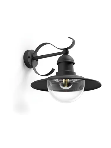 Topiary Wandlampe Schwarz 1x60W - Elegante Wandlampe für außen, mit 1x60W Leistung, ideal zur Beleuchtung von Eingängen und Gärten.
